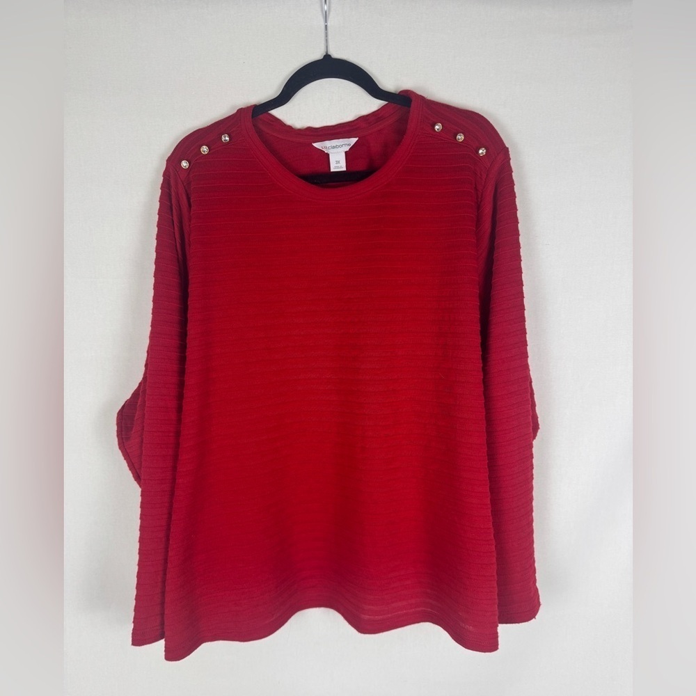 Women’s Red Liz Claiborne Long Sleeve Top